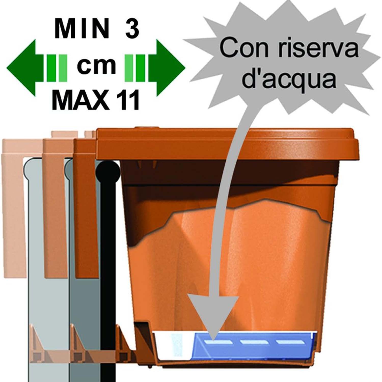 Bama 30270 Fioriera Rondine Set 2pz, Terracotta, 50x20x18.5 cm foto 5